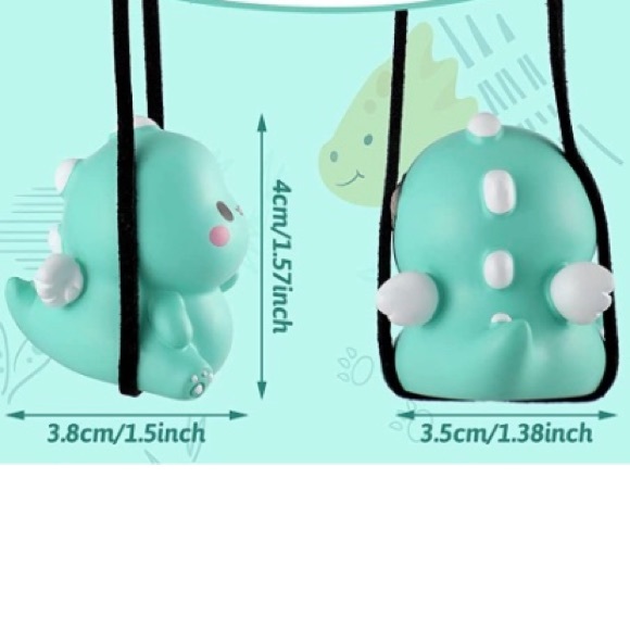 Swinging Dinosaur Rear View Mirror Car Hanging Pendant Ornament - Picture 2 of 3